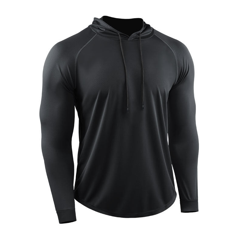 Men Long Sleeve T-shirt Hooded Loose Sports And Leisure Workout